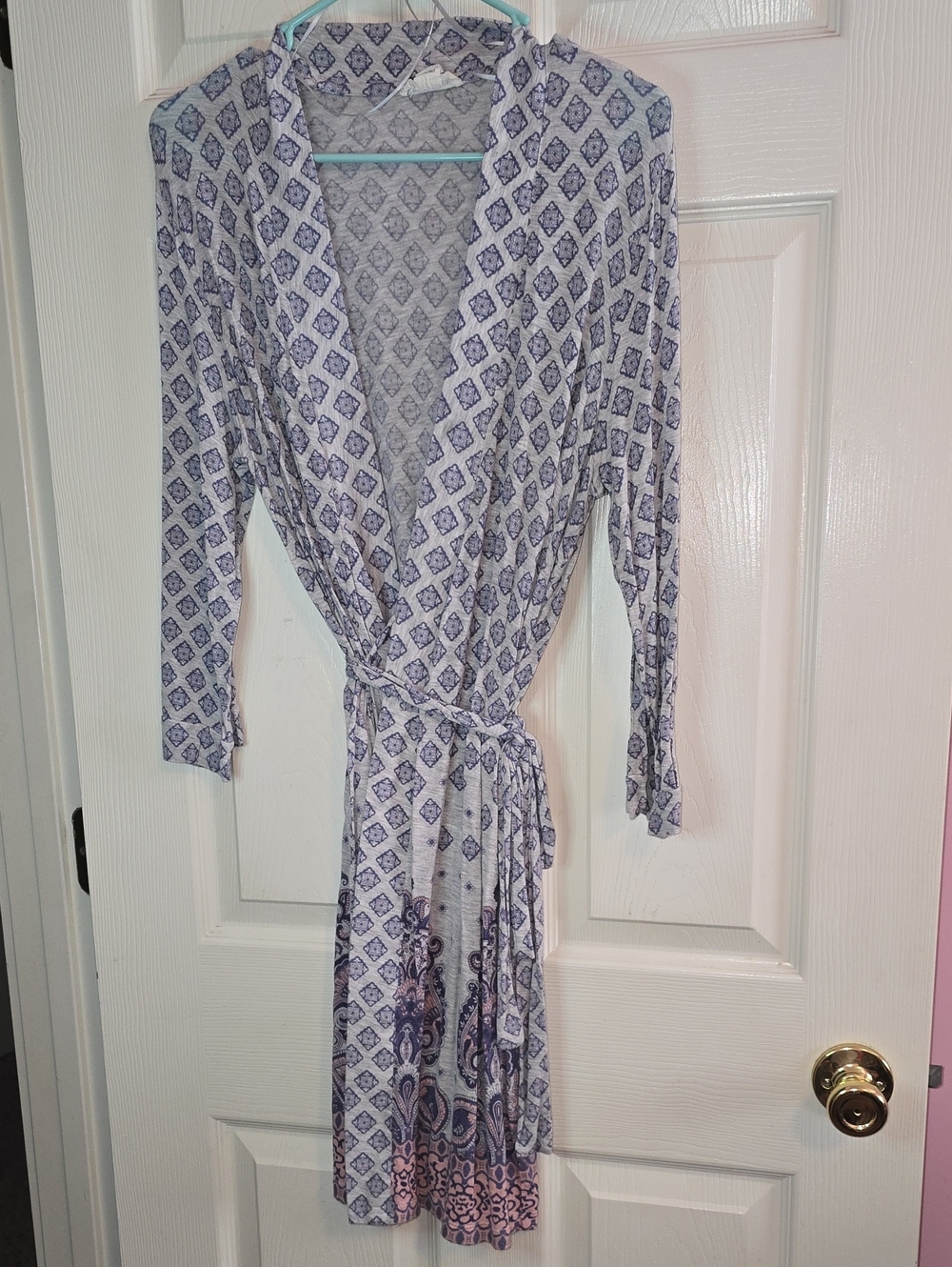 Artisan Blue & White Geometric Print Top